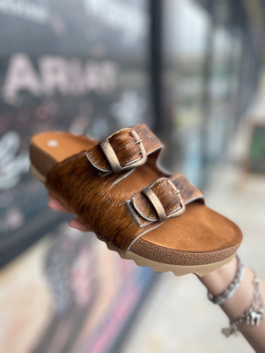 Brown Cowhide Sandal
