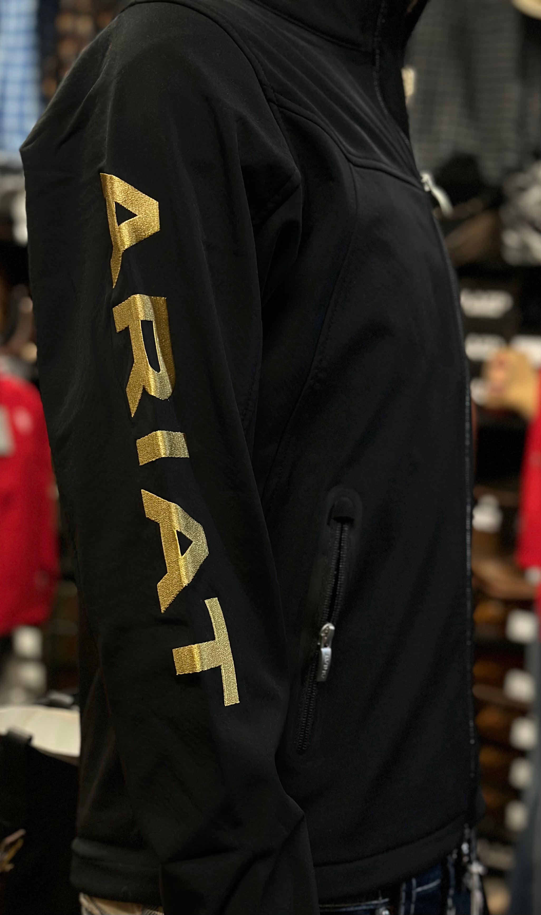 Women's Classic Team USA/MEX Softshell Jacket in Black, Size: Medium by  Ariat