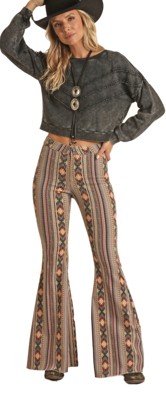 Rock & Roll Denim Aztec Bell Bottoms