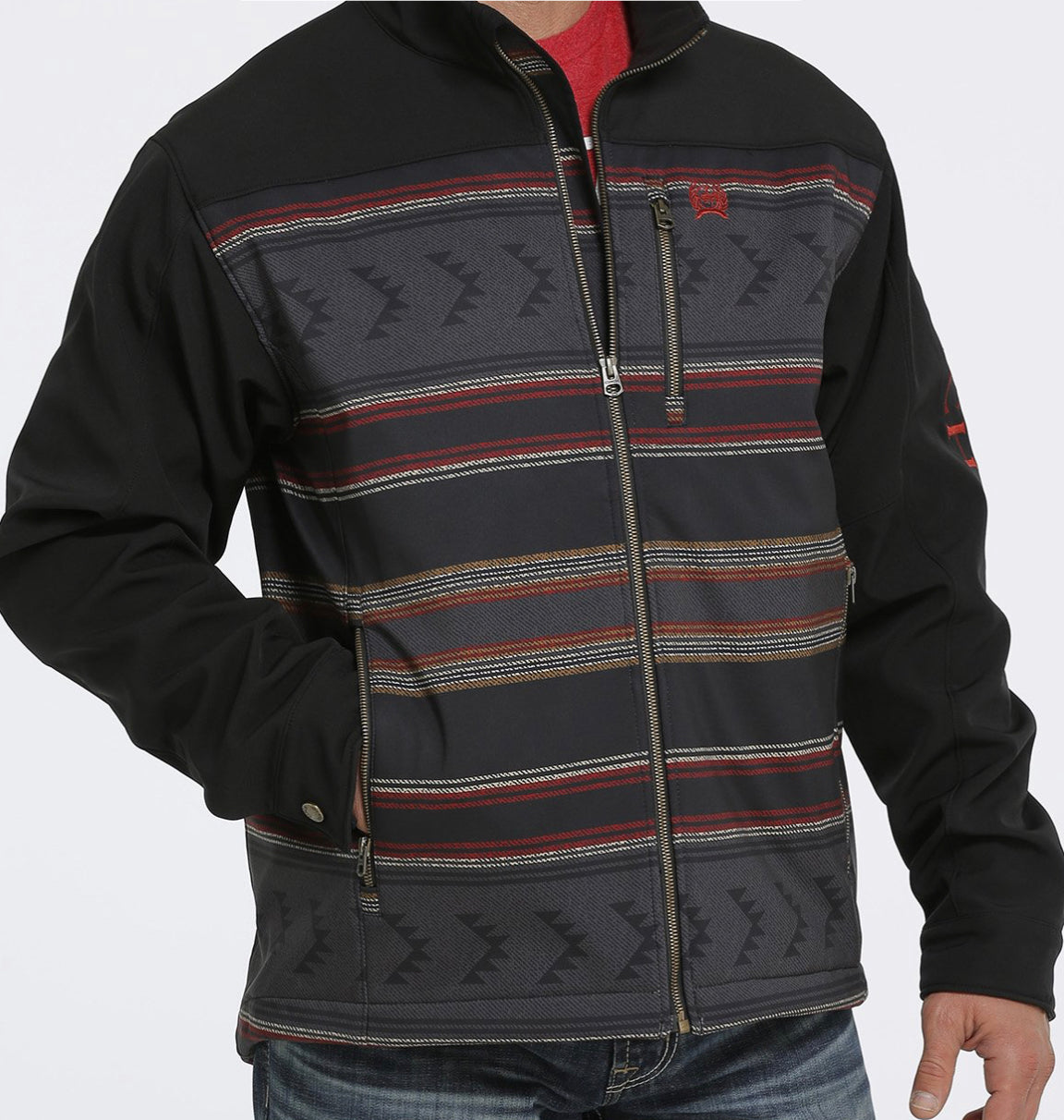 Cinch Men’s Jacket Black/Red/Grey with Concealed Carry Pocket